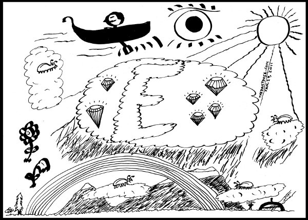 A cartoon about Loose E in the Sky with Diamonds ! from laughzilla for thedailydose.harari.org