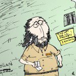 editorial cartoon jonathan pollard caricature by laughzilla for the daily dose on april 8, 2014