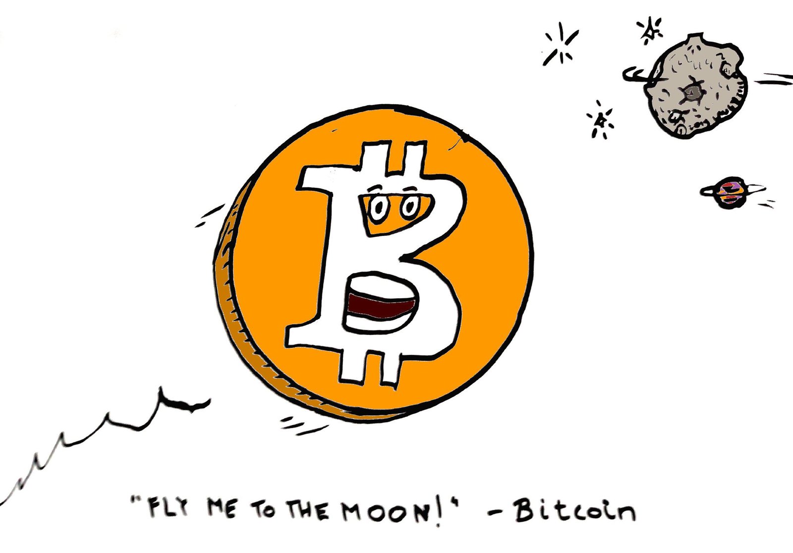 Bitcoin sings “Fly Me To The Moon”
